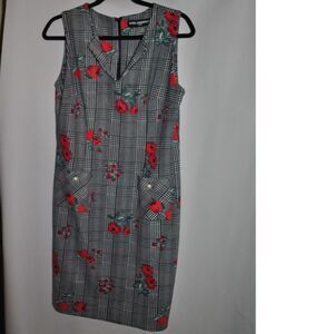Karl Lagerfeld Paris Black and White Houndstooth Dress Size 8